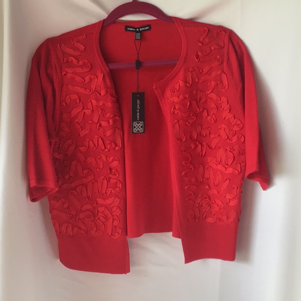 Short sleeve open cardigan